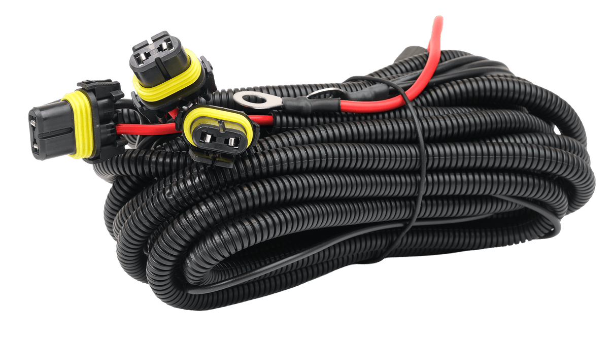 Relækabelsæt 3 stk Ekstralys 12V – 9006 – produktbillede forfra | Xenon-kongen