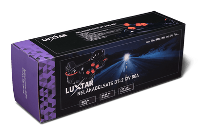 Relækabelsæt DT-2 X4 – 12V – 80A Relæ – LUXTAR – produkt set fra siden | LUXTAR