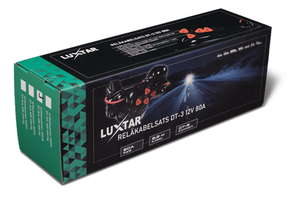 Relækabelsæt DT-3 X2 – 12V – 80A Relæ – LUXTAR – i brug | LUXTAR