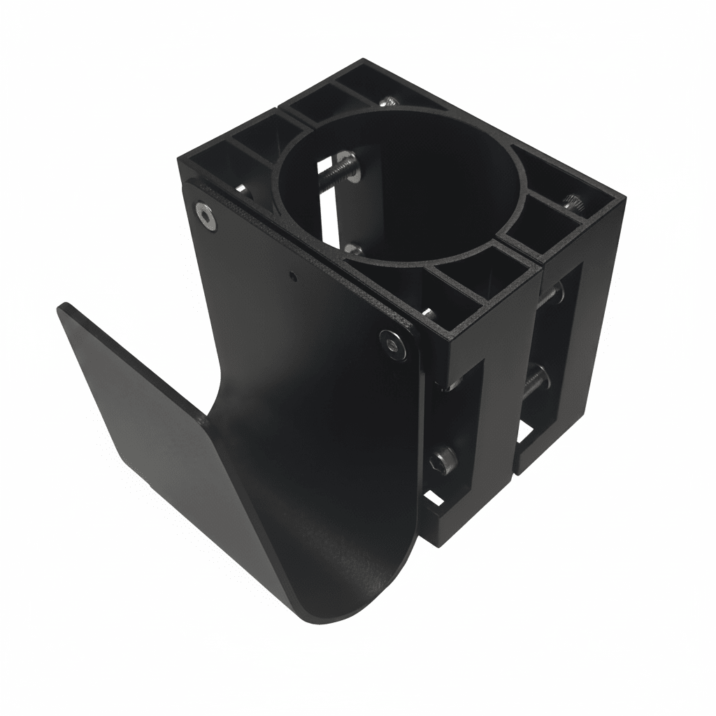 Kabelholder enkelt til 60 mm stolpe - Sort S-Line - produktbillede forfra | S-Line