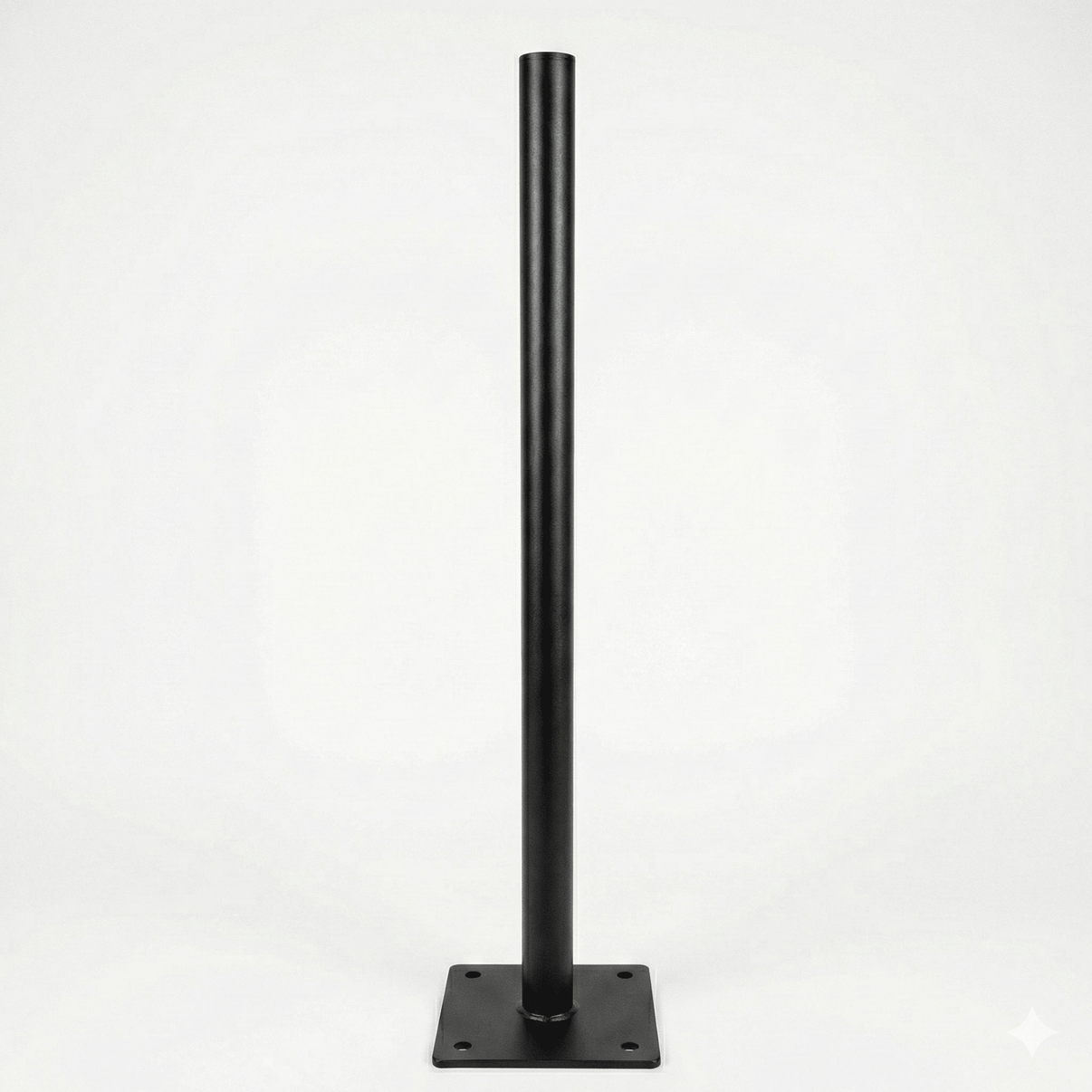 Ladestolpe 60 mm med monteringsplade 160 cc – 1100 mm – Sort RAL 9005 | S - Line - Carlevel - Ladestolper til ladeboks