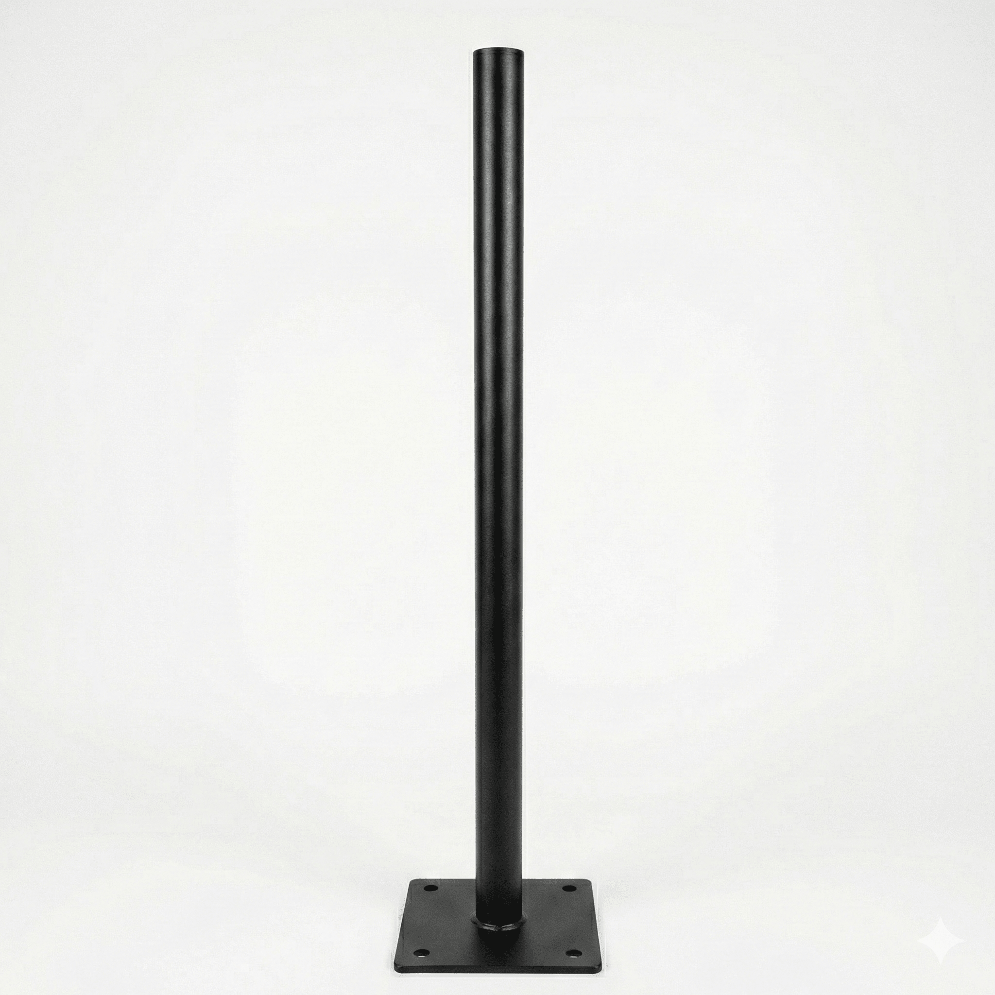 Ladestolpe 60 mm med monteringsplade 160 cc – 1100 mm – Sort RAL 9005 | S - Line - Carlevel - Ladestolper til ladeboks