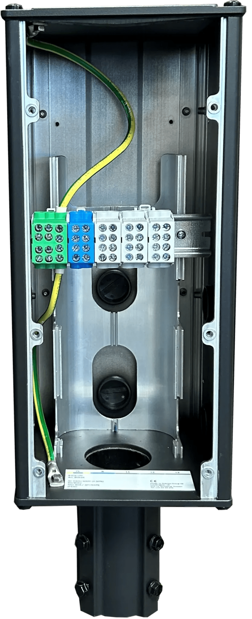 Stangmontering 60 mm 4-vejs S-Line UNI BAS - For Easee/DEFA/Zaptec Pro - IP44 IK10 - produkt set fra siden | S-Line