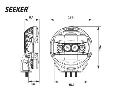 Seeker Ekstra lys Quantum 9 LED/LASER – ekstra billede | Carlevel