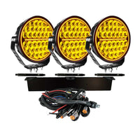 Siberia BR 9″ LED Ekstra lys sæt 3 - pakke - Gul linse - Strenge - Carlevel - 