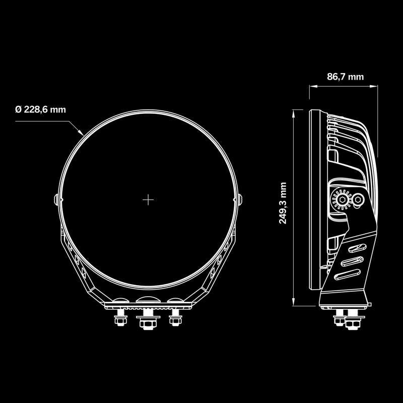 Ekstra let Siberia NRS 9″ Long Distance Beam Strands Lighting Division - produkt set fra siden | Strands Lysafdeling