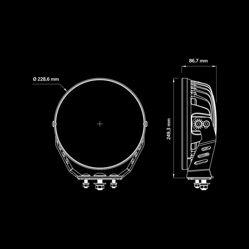 Siberia NRS LED rampe 9" - 11820 lm - Long Distance Beam hvid - emballage og indhold | Carlevel
