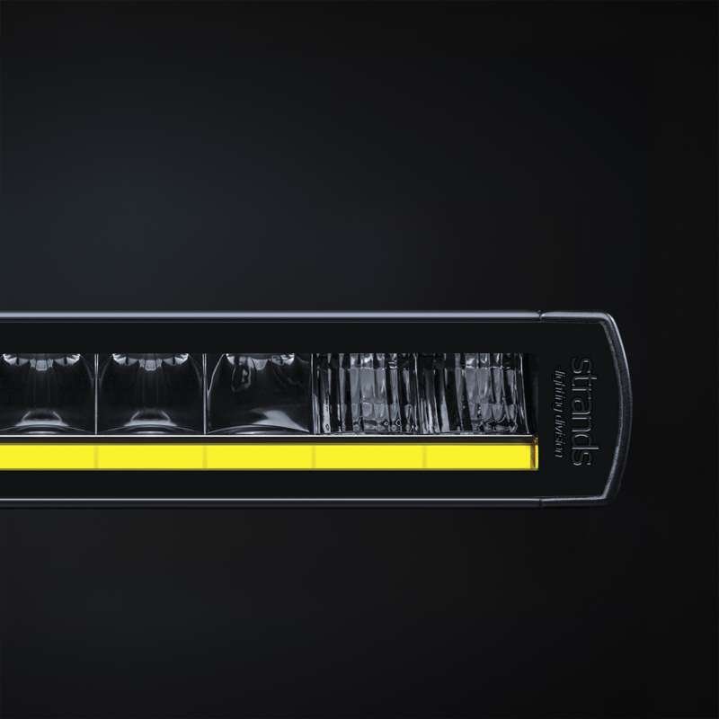 LED-ramp Strands Lighting Division Siberia XP SR 22" 7150 lm gul/vit pos – extraljus ramp – produktvy från sidan