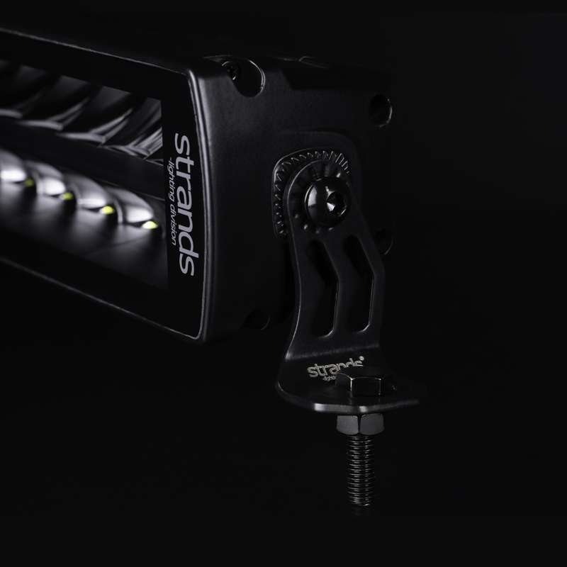 Sidebeslag Strands Lighting Division Siberia DR & DRC sort rustfri - til LED-rampe - forfra produktbillede