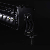 Sidebeslag Strands Lighting Division Siberia DR & DRC sort rustfri - til LED-rampe - forfra produktbillede