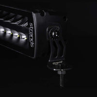 Sidebeslag Strands Lighting Division Siberia DR & DRC sort rustfri - til LED-rampe - forfra produktbillede