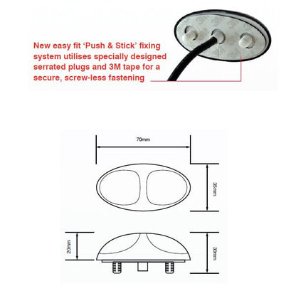 sidebillede, der viser profil og design af Side Marker 37CAM – LEA