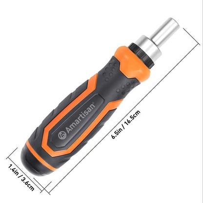 22-i-1 skraldeskruetrækkersæt - Præcisionsværktøj Multi-Bit Slotted Philips Torx Pozidriv - Produkt set fra siden | Carlevel