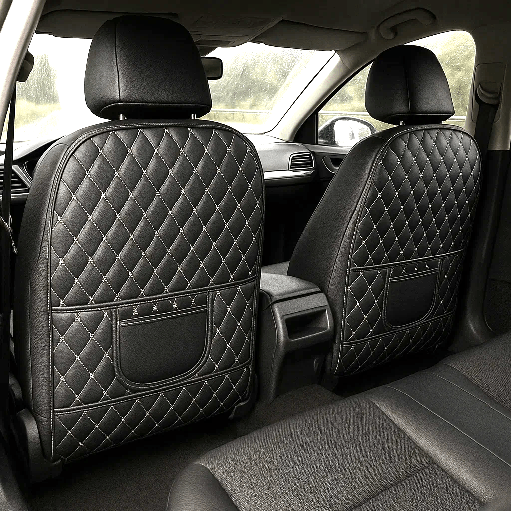 Sparkskydd i Läder med Förvaringsfickor – Skydda Bilens Säten och Organisera - Carlevel - 