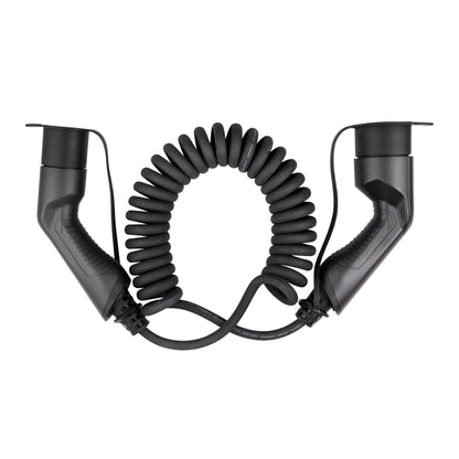 Ladekabel Type 2 16A 11 kW 7 m spiral - S-Line til ladepost/ladeboks Mode 3 - produkt set fra siden | S-Line