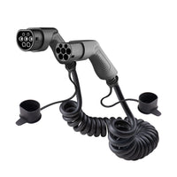 Ladekabel Type 2 16A 11 kW 7 m spiral - S-Line til ladepost/ladeboks Mode 3 - produktbillede forfra | S-Line