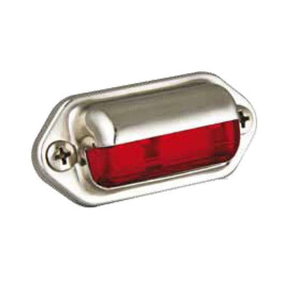Trinlampe Krom – Rød – produktbillede forfra | LEA