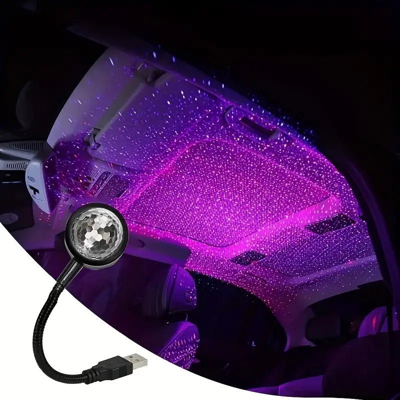 Starlight musikstyret USB LED ovenlys til bilen - produktbillede forfra | Carlevel