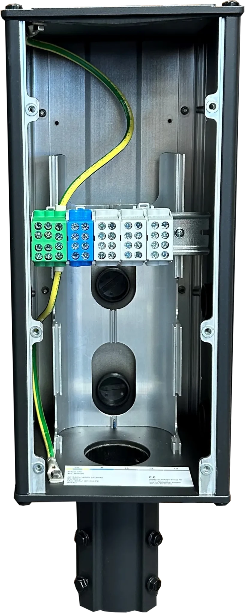 Stangbeslag 60 mm 2-vejs S-Line UNI BAS IP44 IK10 - til Easee DEFA Zaptec Pro - produkt set fra siden | S-Line