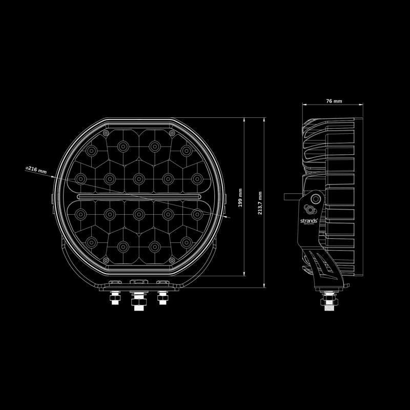 Ekstra lette Strands Lighting Division Big Energy EB 9" LED – 10700 lm Extended Beam – produktbillede 12