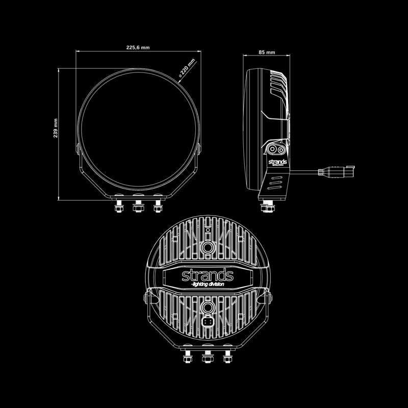 Ekstra lys Strands Lighting Division Firefly Pro 9″ LED Hvid 12076 lm E-godkendt Advarselslys – produktbillede 15