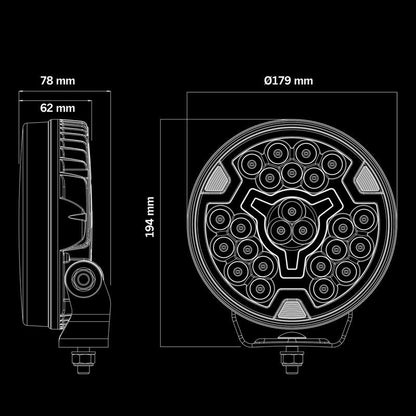 Ekstra lette Strands Freedom Maximum 7" LED 10000 lm E-godkendt - alternativ visning | Strands Lysafdeling