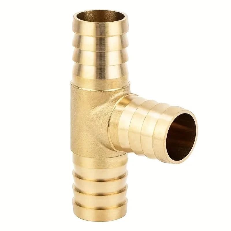 T-koppling mässing – 3-vägs för bränsle luft vatten gas – närbild detaljer | Carlevel