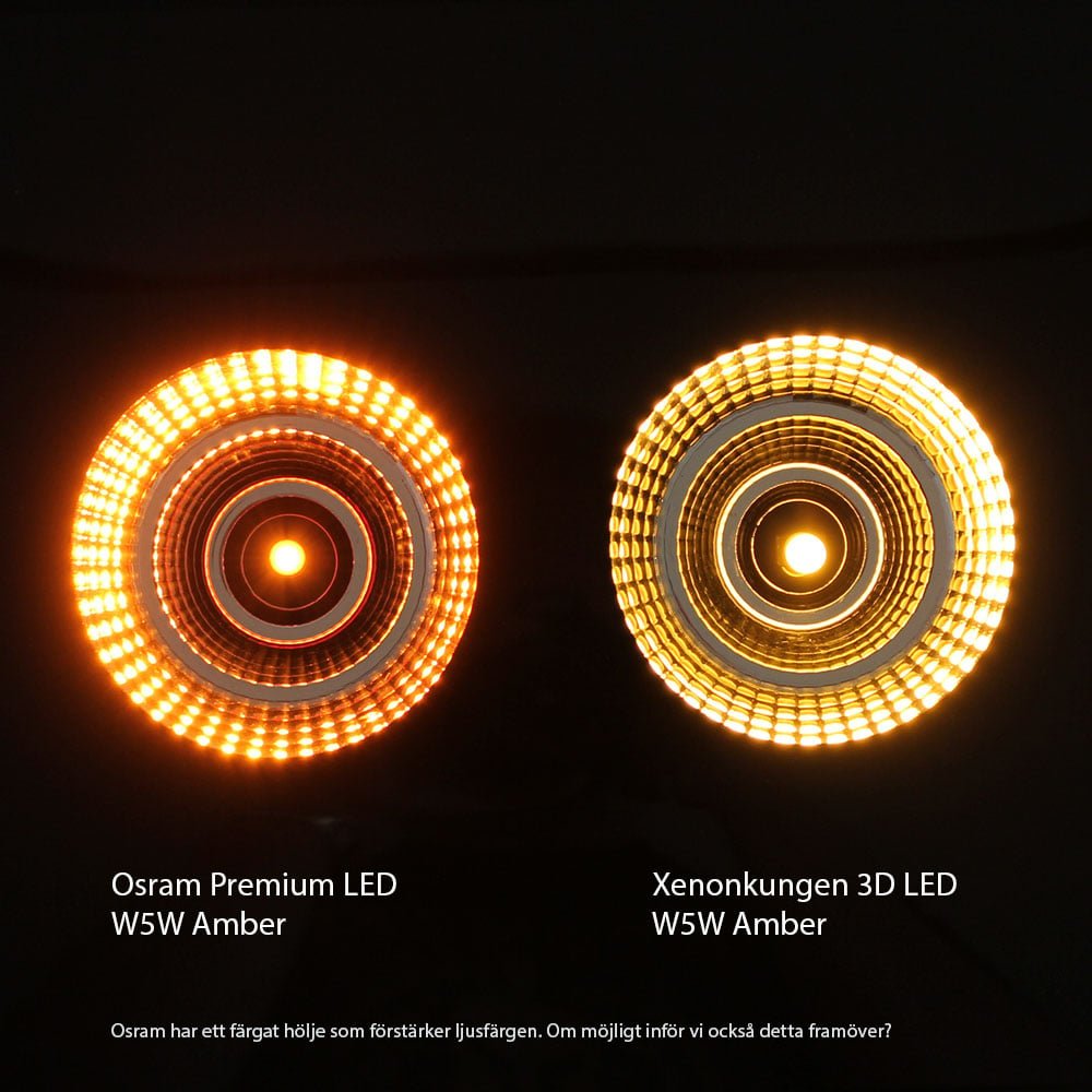 billede, der viser brugen af T10 – W5W 3D Led 12 – 24v – Xenon King