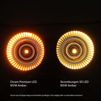 billede, der viser brugen af T10 – W5W 3D Led 12 – 24v – Xenon King