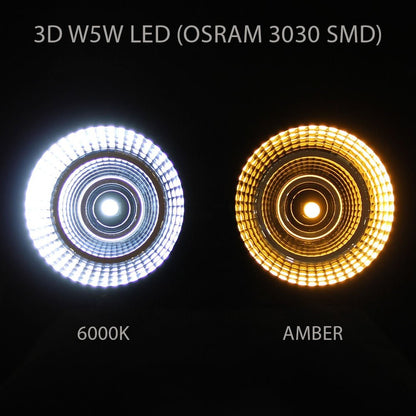 nærbillede af detaljer og materialer af T10 – W5W 3D Led 12 – 24v – Xenon King
