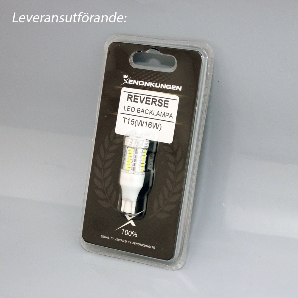 installationsvisning til T15 – W16W LED-baggrundslys 360LM – Xenon-kongen