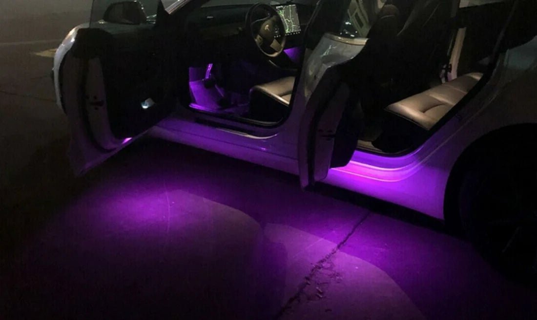 sidebillede, der viser profil og design af Tesla led lys lilla 2 – Pakke – TESLA