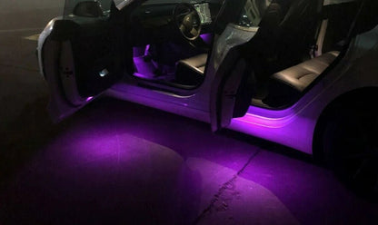 sidebillede, der viser profil og design af Tesla led lys lilla 2 – Pakke – TESLA