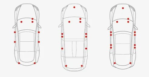 yderligere visning, der viser funktionerne i Tesla led lys lilla 2 – Pakke – TESLA