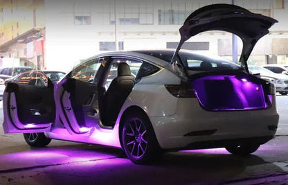 produktbillede fra forsiden viser Tesla led lys lilla 2 - Pakke - TESLA