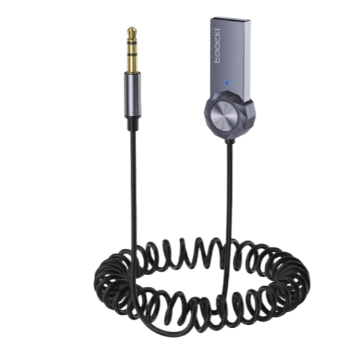 Adapter AUX lydmodtager bil - 3,5 mm håndfri BT 5.1 sender Toocki - Biltilbehør fra Carlevel