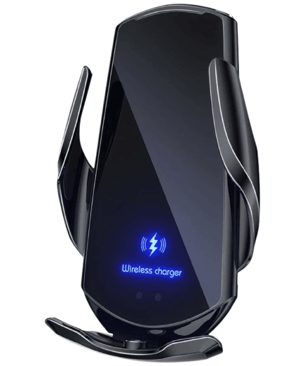 Trådløs biloplader med hurtig opladning & auto - Fastspændende mobilholder 15W - Carlevel - 