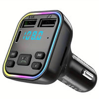 Trådløs FM-sender Håndfri bilradiomodulator MP3-afspiller USB-C & USB-A 3.0 telefonopladningsadapter til bil - Carlevel -