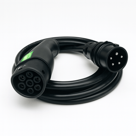 Ladekabel Type 2 3-faset 400V 6–16A Mode 2 bærbar - Evconnect - produktbillede forfra | Evconnect