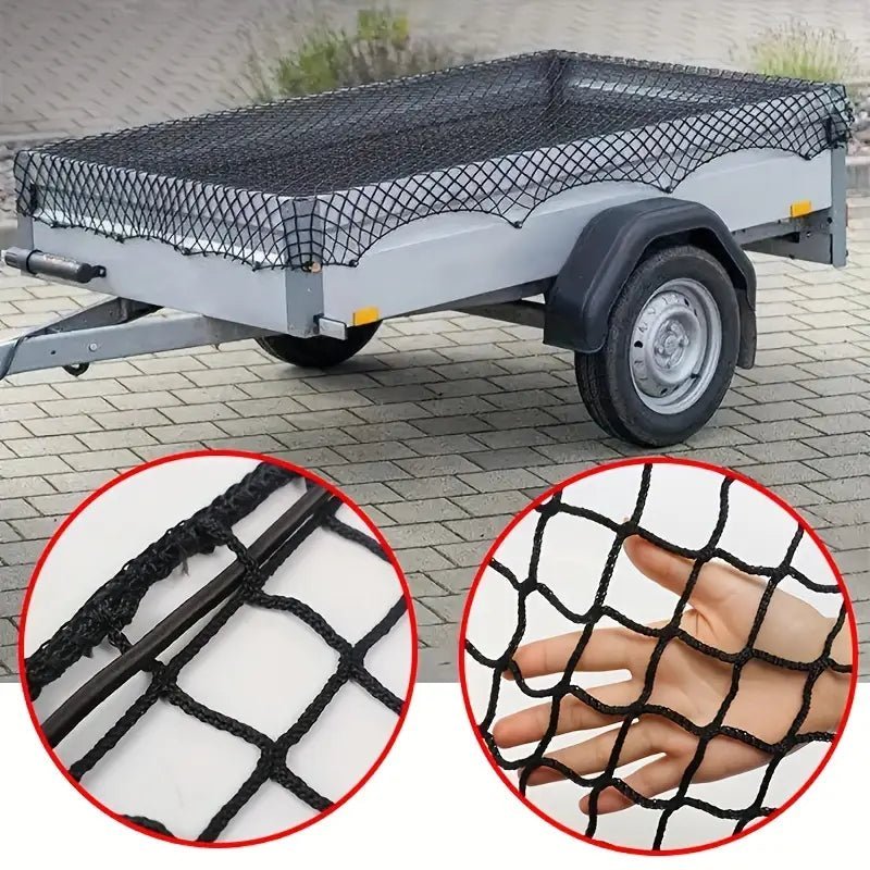 Universal Trailer Net - Slidstærkt sort polyester Cargo Net - Produktbillede set forfra | Carlevel