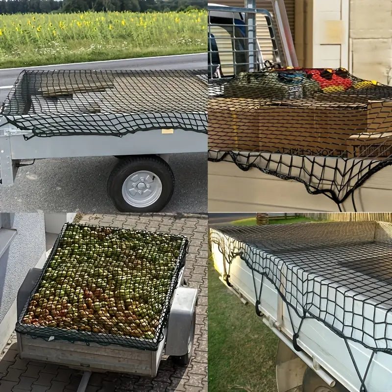 Universal Trailer Net - Slidstærkt sort polyester Cargo Net - Nærbillede detaljer | Carlevel