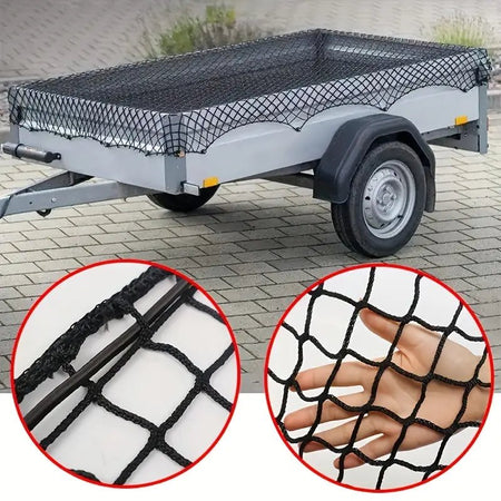 Universal Trailer Net - Slidstærkt sort polyester Cargo Net - Produktbillede set forfra | Carlevel