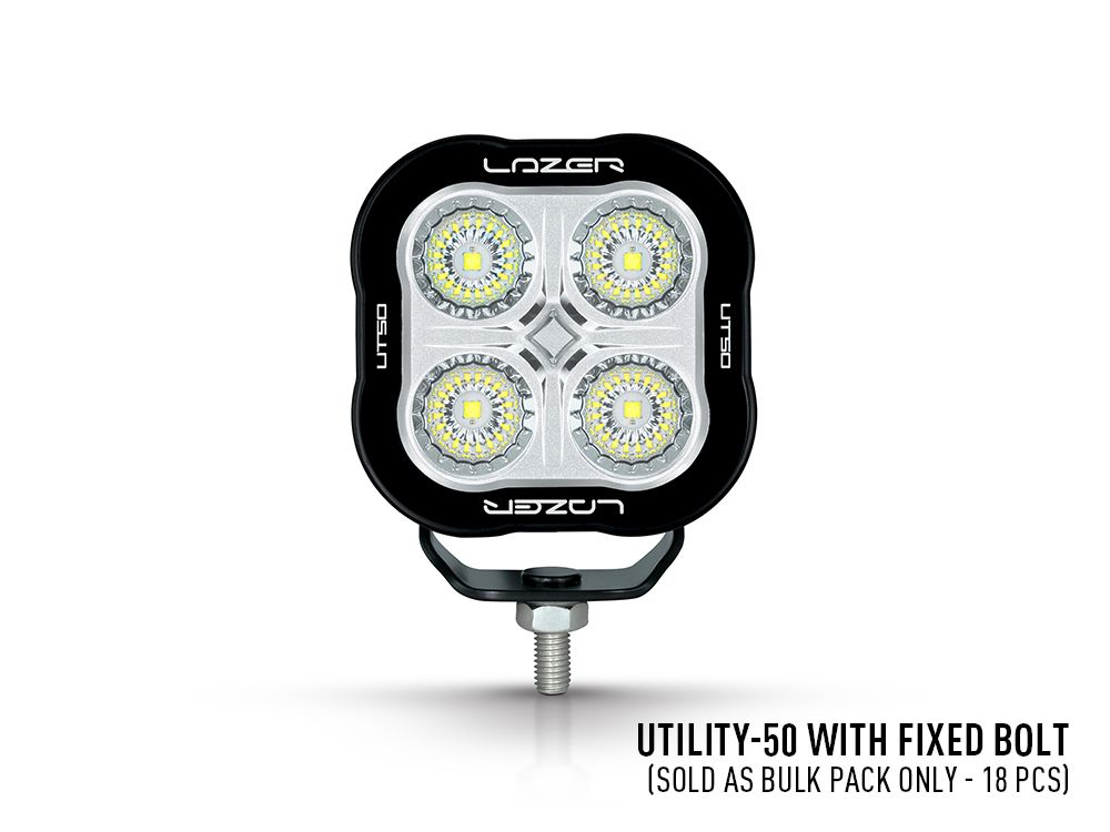 förpackning och medföljande tillbehör till Lazer Utility – 50 – Arbetslampa – Lazer