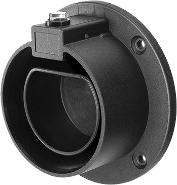 Väggfäste för Typ 2 laddkontakt – Rakt, svart - Carlevel - Väggfästen & hållare för laddkablar