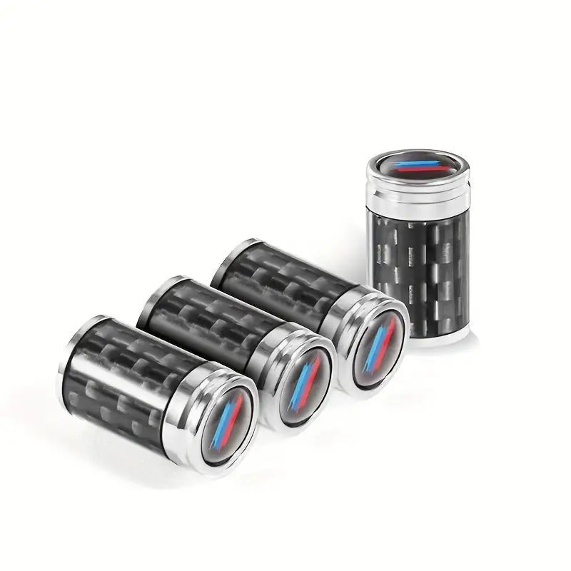Ventilhætter Carbon Fiber - BMW Colors Universal Leak Proof Styling - Produkt Set fra siden | Carlevel