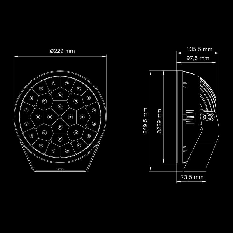 Ekstra lette Strands Lighting Division Yukon 2.0 Spot 9″ – emballage og indhold | Strands Lysafdeling
